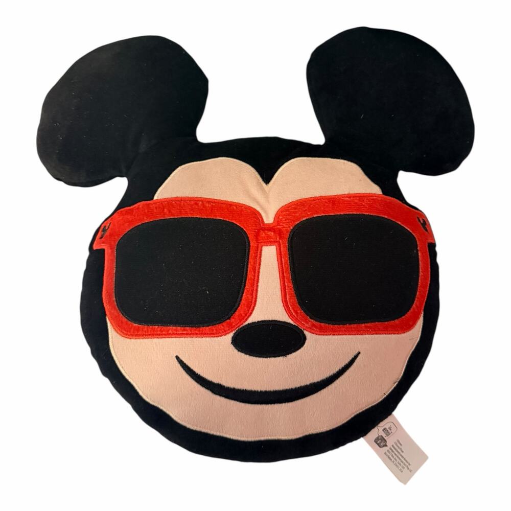 Mickey Mouse Pillow Plush Red Sunglasses Disney Inspired Cushion